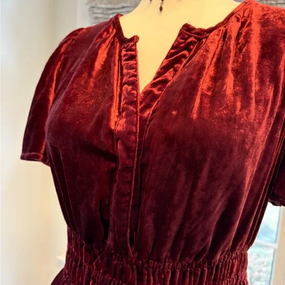 Somerset Maxi dress Holiday edition burgundy velvet MP - Picture 4 of 5